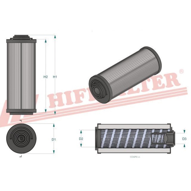 Filtre Hydraulique SH 63306 Hifi Filter référence fournisseur HIFSH63306